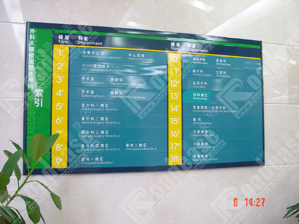 上海新华医院楼层索引牌5258标识标牌图片